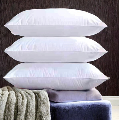 GUNVAR INDIA PRIVATE LIMITED LUXURY Polyester Fibre Solid Sleeping Pillow Pack of 3(White)