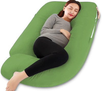 Daddy Cool Premium Lyte G Shaped Cotton Microfibre Solid Pregnancy Pillow Pack of 1(Green)