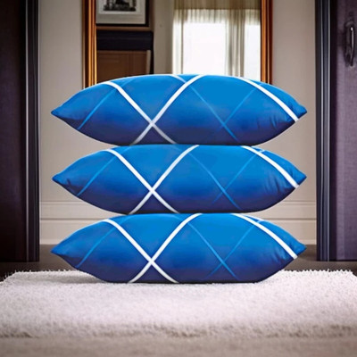 Regnar Microfibre Sleeping Pillow Pack of 3 Solid(Blue)