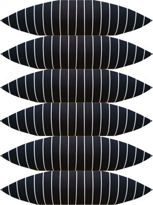 ACTOS Microfibre Stripes Sleeping Pillow Pack of 6(Black)