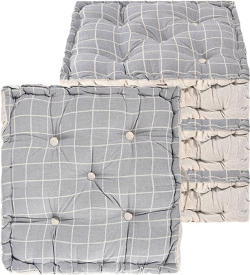KUBER INDUSTRIES Microfibre Abstract Chair Pad Pack of 4(Grey)