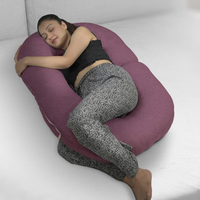 KWALITY DREAMS Microfibre Solid Pregnancy Pillow Pack of 1(Dark Pink)