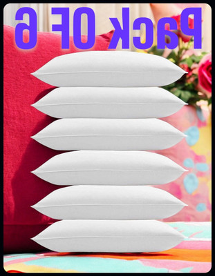 JAYOG ENTERPRISE White Pillow 6 Microfibre Solid Sleeping Pillow Pack of 6(White)