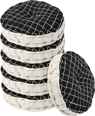 KUBER INDUSTRIES Microfibre Solid Chair Pad Pack of 6(Black)