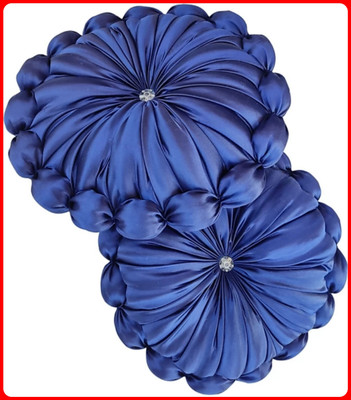GTX Microfibre Solid Floor Cushion Pack of 2(Blue)