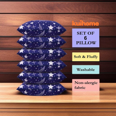 kuihome Microfibre Sleeping Pillow Pack of 6 Floral SOFT(Blue)