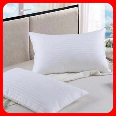 GTX Microfibre Stripes Sleeping Pillow Pack of 2(White)