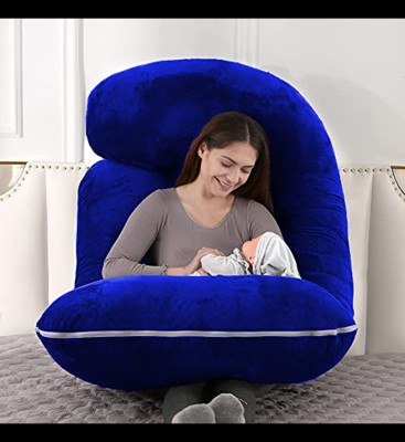 Mojo J SHAPE Microfibre Solid Pregnancy Pillow Pack of 1(Blue)