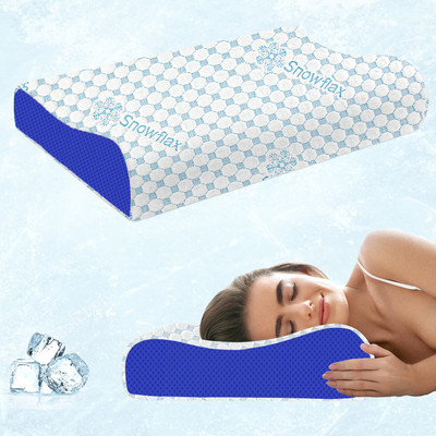 AYKA Memory Foam Solid Orthopaedic Pillow Pack of 1(White, Blue)