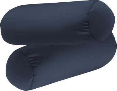 Linenovation Microfibre Solid Bolster Pack of 4(Dark Blue)