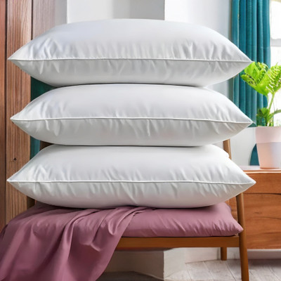 YPOLOIPO Polyester Fibre Sleeping Pillow Pack of 3 Abstract LUXURY(White)