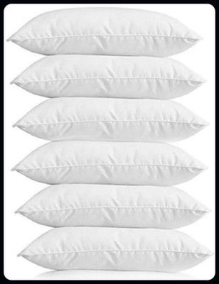 JAYOG ENTERPRISE Sleeping Pillow Set Of 6 Microfibre Solid Sleeping Pillow Pack of 6(White)