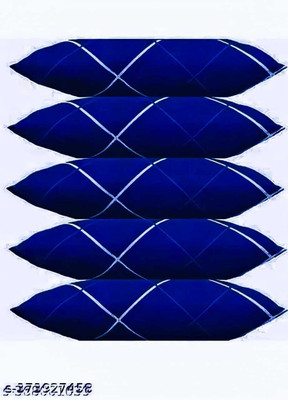 YPOLOIPO LUXURY Polyester Fibre Solid Sleeping Pillow Pack of 5(BLUE LINE)