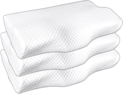 Flipkart SmartBuy Memory Foam Orthopedic Bed Pillow for Sleeping & Neck Pain Relief Suitable - Memory Foam Solid Orthopaedic Pillow Pack of 1(3 white)