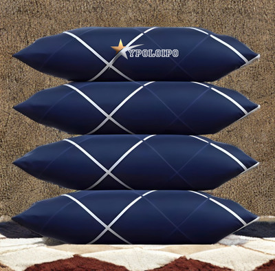 YPOLOIPO Polyester Fibre Sleeping Pillow Pack of 4 Solid LUXURY(Blue)