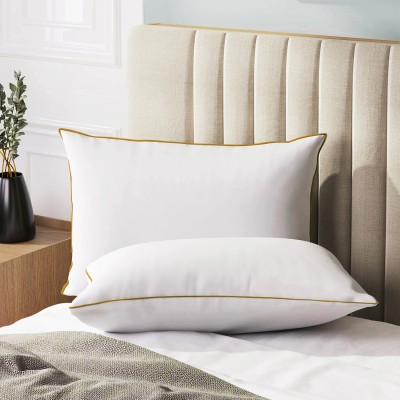 Sleepsia Fiber Pillow for Sleeping, Ultra Soft Pillow, Diwali Gifting, Hotel Pillow Microfibre Solid Sleeping Pillow Pack of 2(White)