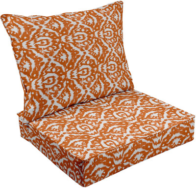 Vargottam Foam Abstract Chair Pad Pack of 2(Orange)