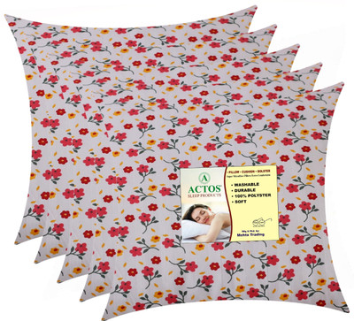 ACTOS Microfibre Solid Cushion Pack of 5(Multicolor1)