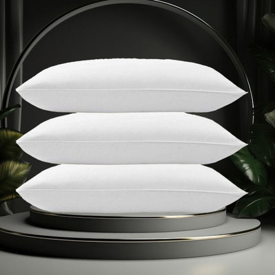 brightjex Microfibre Solid Sleeping Pillow Pack of 3(White)