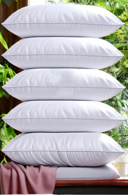 YPOLOIPO LUXURY Polyester Fibre Abstract Sleeping Pillow Pack of 5(White)