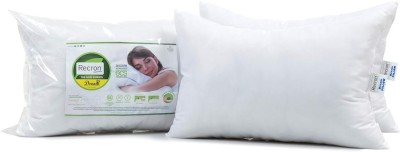 RECORN Microfibre, Polyester Fibre, Cotton Solid Sleeping Pillow Pack of 2(White)