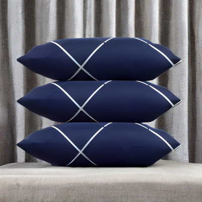 GUNVAR INDIA PRIVATE LIMITED LUXURY Polyester Fibre Solid Sleeping Pillow Pack of 3(Blue)