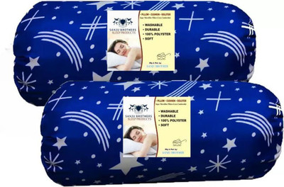 BHEBHA Microfibre Abstract Bolster Pack of 2(blue 129)