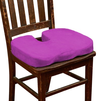 PUMPUM Memory Foam Solid Chair Pad Pack of 1(Purple)
