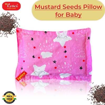 Lyticx Mustard Seeds Baby Pillow Pack of 1 Nature 00-2(Pink)