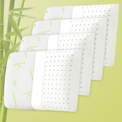 AYKA Memory Foam Solid Orthopaedic Pillow Pack of 4(White, Light Green)