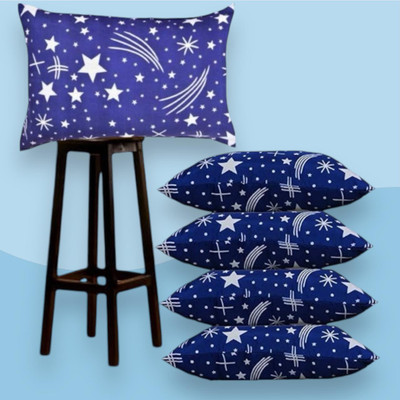 Serene Soft pillow Microfibre Solid Sleeping Pillow Pack of 5(Blue)