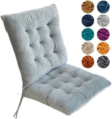Hundur Store Microfibre Solid Chair Pad Pack of 4(Grey)