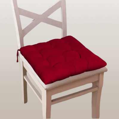 THM Microfibre Solid Chair Pad Pack of 1(Red)