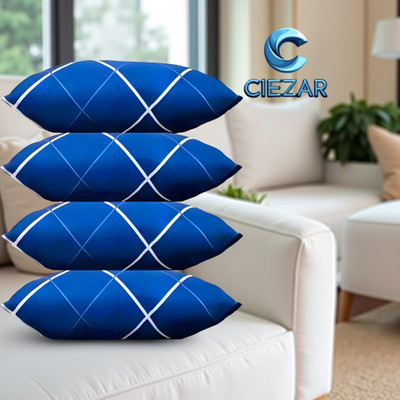CIEZAR Microfibre Sleeping Pillow Pack of 4 Solid Luxury(Blue)