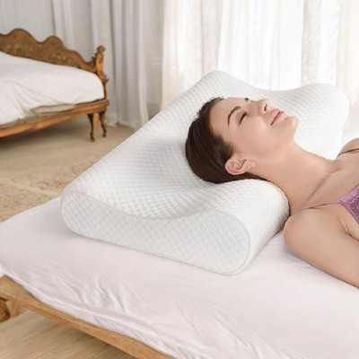 zaiko Memory Foam Solid Orthopaedic Pillow Pack of 1(White)