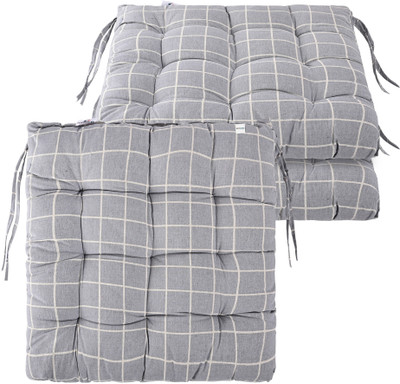 HOMESTIC by Kuber Industries Microfibre Abstract Chair Pad Pack of 3(Grey)