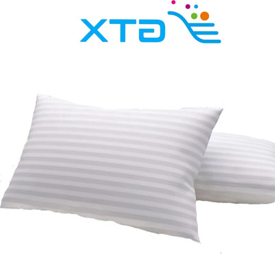 GTX Microfibre Sleeping Pillow Pack of 2 Stripes Home Furnishing(White)
