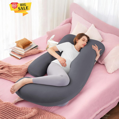 THUKRAN Polyester Fibre Solid Pregnancy Pillow Pack of 1(Grey)