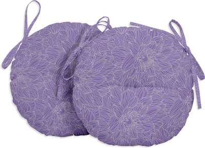 Vargottam Polyester Fibre Abstract Chair Pad Pack of 2(Dusty Violet)