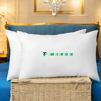 TWIROX LUXURY Polyester Fibre Abstract Sleeping Pillow Pack of 2(White)