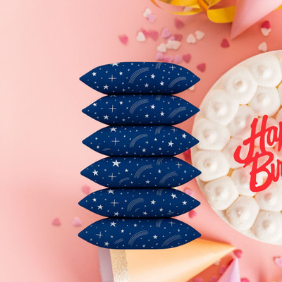 CATHROL Polyester Fibre Sleeping Pillow Pack of 6 Abstract 6 Pillows(Blue)