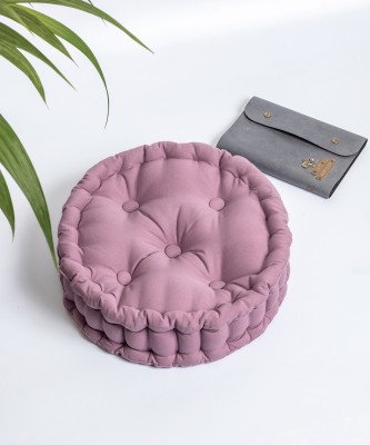 SKANDA FAB Polyester Fibre Solid Floor Cushion Pack of 1(Lilac Purple)