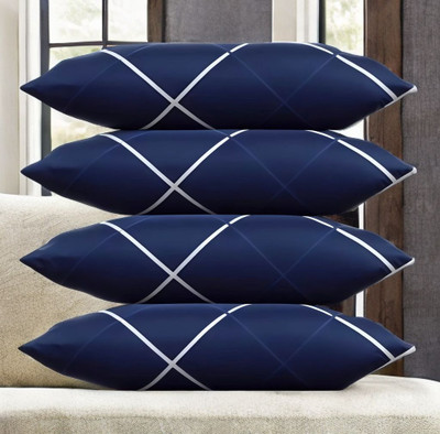 Urmila Creation Microfibre Sleeping Pillow Pack of 4 Solid LUXURY(Blue)