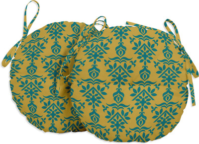 Vargottam Polyester Fibre Motifs Chair Pad Pack of 2(Yellow3)