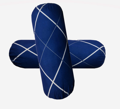 GKM Microfibre Geometric Bolster Pack of 2(Blue)
