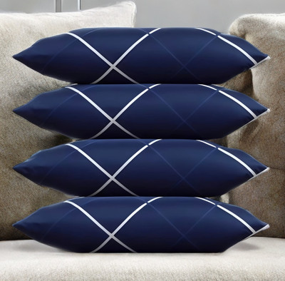 EIRINI Microfibre Sleeping Pillow Pack of 4 Solid LUXURY(Blue)