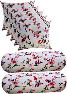 ACTOS Microfibre Floral Sleeping Pillow Pack of 7(White, Multicolor)