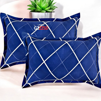 GZZZSD Microfibre Solid Sleeping Pillow Pack of 2(Blue)