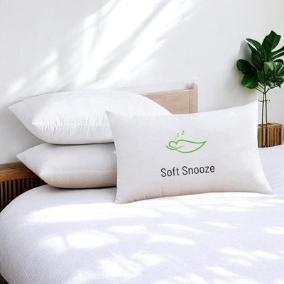 SOFT SNOOZE Microfibre Sleeping Pillow Pack of 3 Solid Soft Luxury(White)