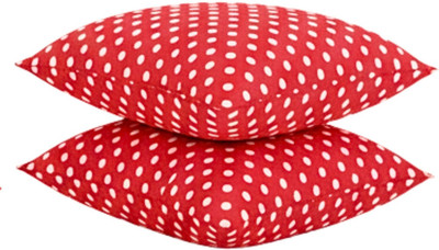 Mitrstore Microfibre Cushion Pack of 2 Polka(Red)